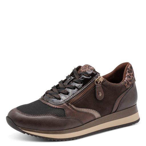 JANA SOFTLINE enyhén emelt talpú mocca sneaker 