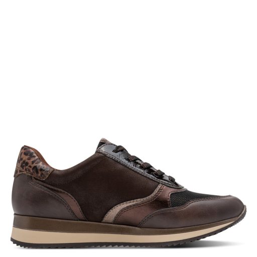 JANA SOFTLINE enyhén emelt talpú mocca sneaker 