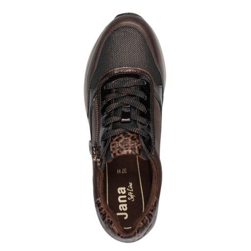 JANA SOFTLINE enyhén emelt talpú mocca sneaker 