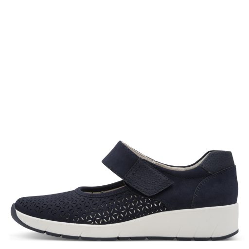 JANA SOFTLINE emelt talpú lyukacsos sötétkék kényelmi félcipő
