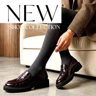 JANA SOFTLINE magasfényű croco mintás mélybordó loafer 