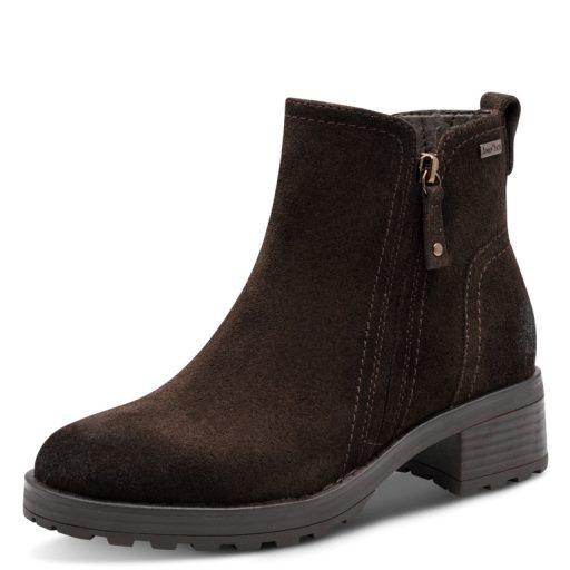 JANA SOFTLINE TEX kis sarkas puha béléses mocca velúrbőr bokacsizma 