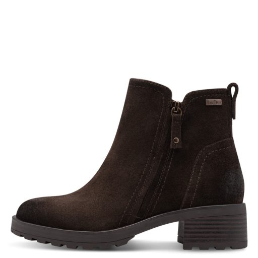 JANA SOFTLINE TEX kis sarkas puha béléses mocca velúrbőr bokacsizma 