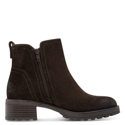 JANA SOFTLINE TEX kis sarkas puha béléses mocca velúrbőr bokacsizma 
