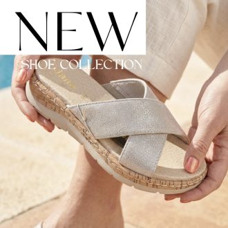   JANA SOFTLINE emelt talpú X pántos arany bőr kényelmi papucs 