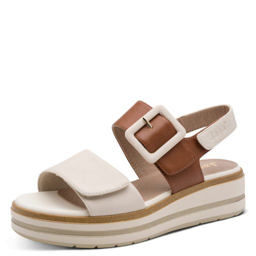 JANA SOFTLINE platform talpas bézs-cognac tépőzáras szandál