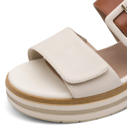 JANA SOFTLINE platform talpas bézs-cognac tépőzáras szandál