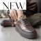 VIA ROMA vastag platform talpas bronz betétes mocca sneaker 