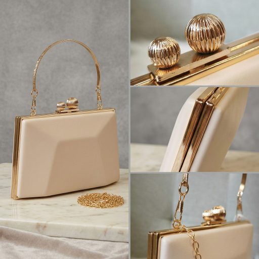 Alkalmi táska különleges alakú bézs 