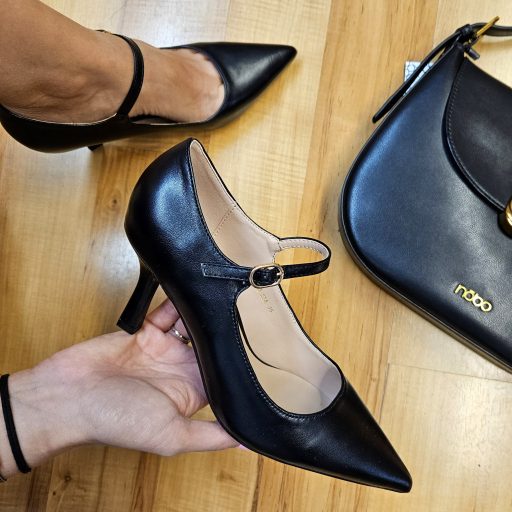 FRANCESCO MILANO PREMIUM meseszép pántos fekete pumps