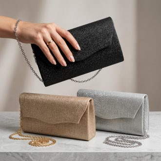 Alkalmi táska anyagában csillogó