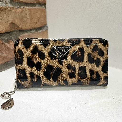 Pénztárca elején díszes lakk ocelot 