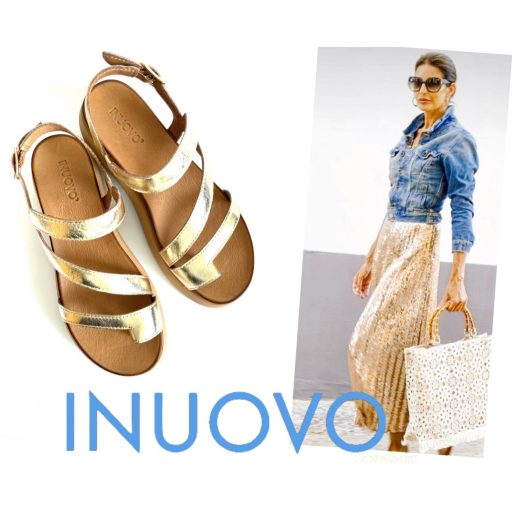 INUOVO platform talpas arany szandál 