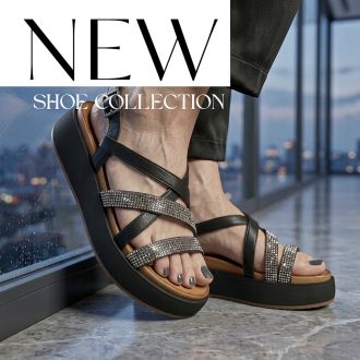 INUOVO platform talpas strasszköves pántos fekete szandál