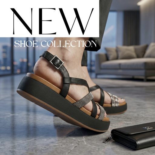 INUOVO platform talpas strasszköves pántos fekete szandál