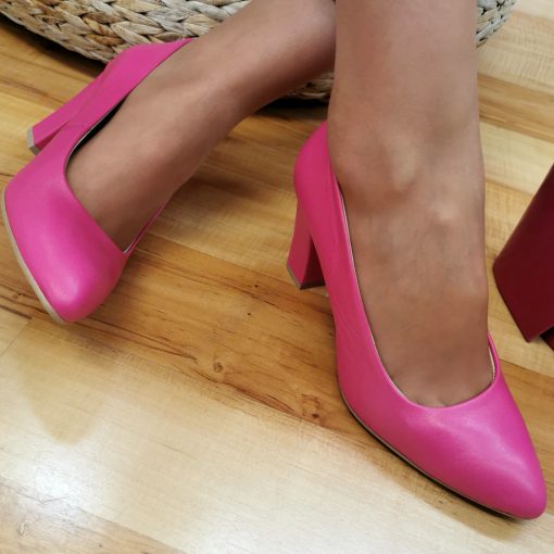 MODA CLASSICA vastag sarkú pink pumps