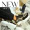SMILE platform vagány talpas fekete-arany mintás sneaker 
