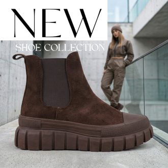 SMILE vastag platform talpas velúr coffee chelsea