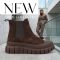 SMILE vastag platform talpas velúr coffee chelsea