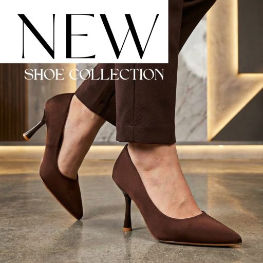 YOL különleges sarkas elegáns csokibarna szatén pumps 