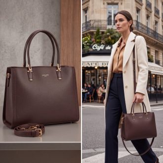   DAVID JONES kézi,- váll,- és oldaltáska elegáns hot chocolate 