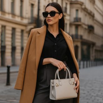 DAVID JONES kézi,- és oldaltáska elegáns taupe 