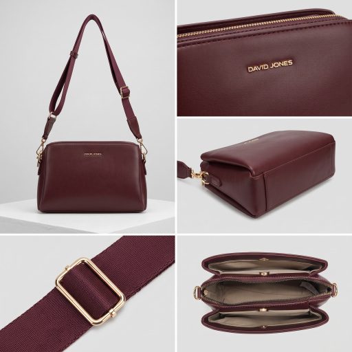 DAVID JONES váll,- és oldaltáska bordeaux 