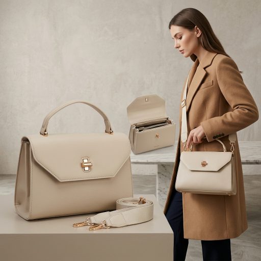 DAVID JONES kézi,- váll,- és oldaltáska elegáns bézs 