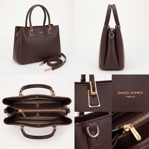 DAVID JONES kézi,- váll,- és oldaltáska elegáns hot chocolate 
