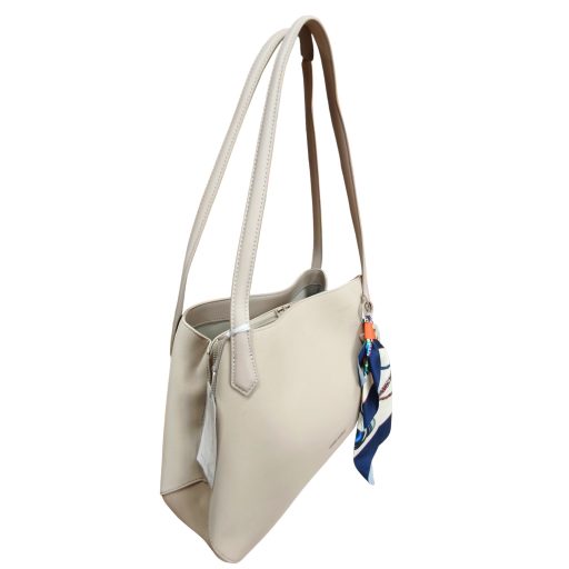 DAVID JONES válltáska elején lógó kendős taupe 