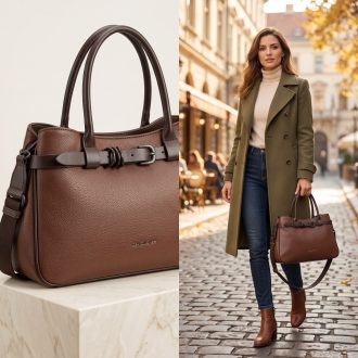 DAVID JONES kézi,- váll,- és oldaltáska öves red mud 