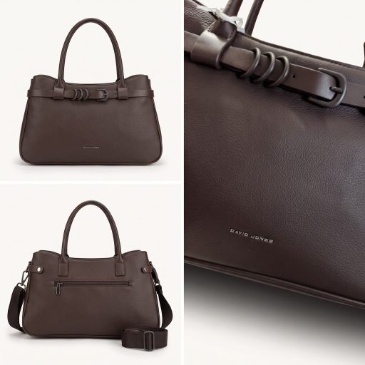 DAVID JONES kézi,- váll,- és oldaltáska öves sandalwoodbrown