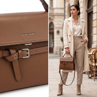   DAVID JONES kézi,- váll,- és oldaltáska kis méretű öves red mud 