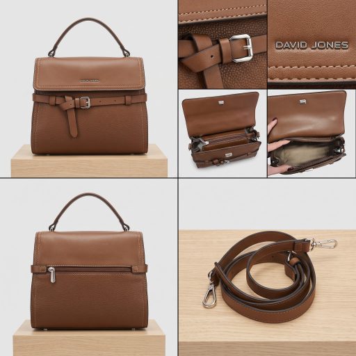 DAVID JONES kézi,- váll,- és oldaltáska kis méretű öves red mud 