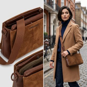 DAVID JONES váll,- és oldaltáska apricot tan 