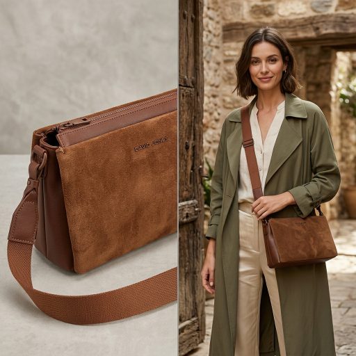 DAVID JONES váll,- és oldaltáska apricot tan 