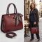 DAVID JONES kézi,- váll,- és oldaltáska magasfényű croco bordeaux 