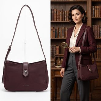   DAVID JONES váll,- és oldaltáska vízlepergetős bordeaux 
