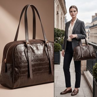 DAVID JONES bowling bag croco mintás puha wenge wood 