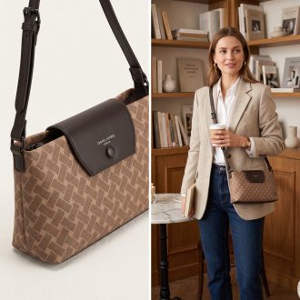  DAVID JONES váll,- és oldaltáska anyagában mintás kis méretű red mud 