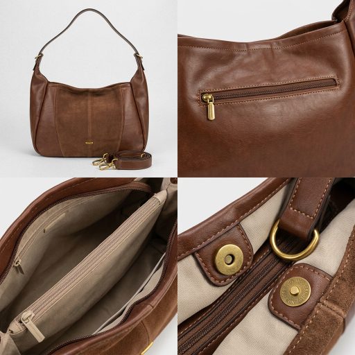 DAVID JONES váll,- és oldaltáska bőr red mud 
