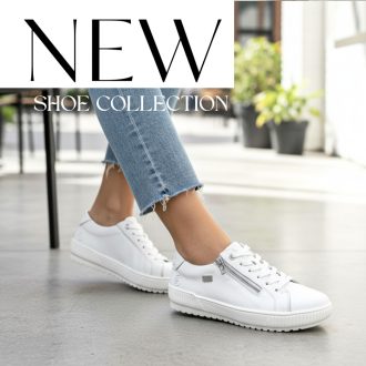 REMONTE TEX enyhén emelt talpú fehér bőr sneaker 