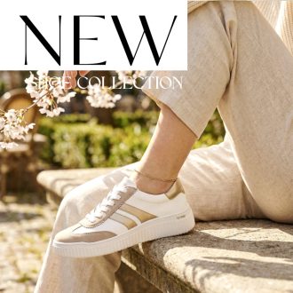 REMONTE emelt talpú fehér-metál-bézs sneaker 