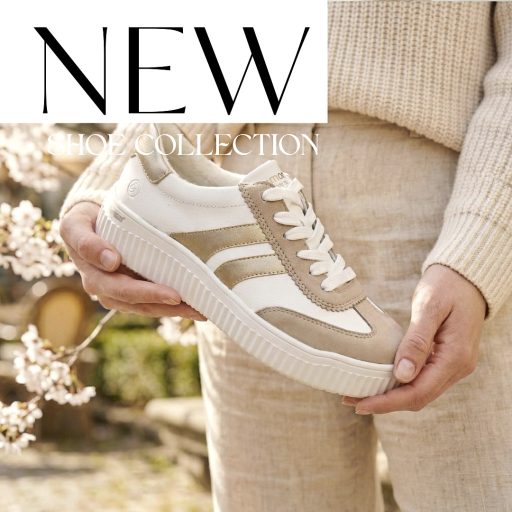 REMONTE emelt talpú fehér-metál-bézs sneaker 