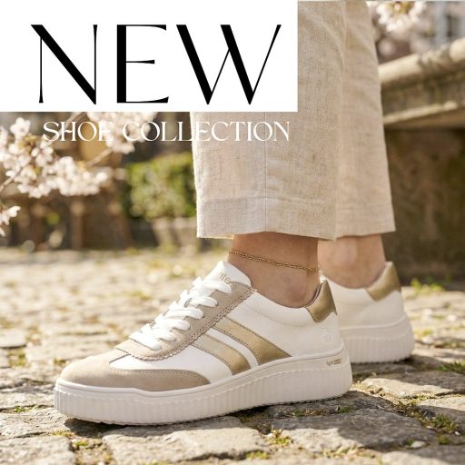 REMONTE emelt talpú fehér-metál-bézs sneaker 