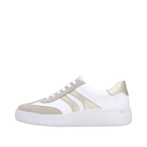 REMONTE emelt talpú fehér-metál-bézs sneaker 