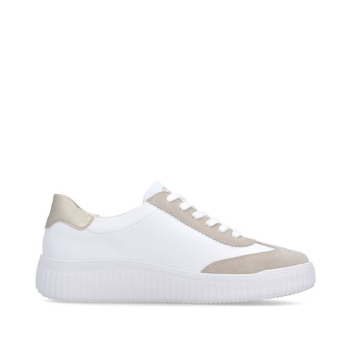 REMONTE emelt talpú fehér-metál-bézs sneaker 