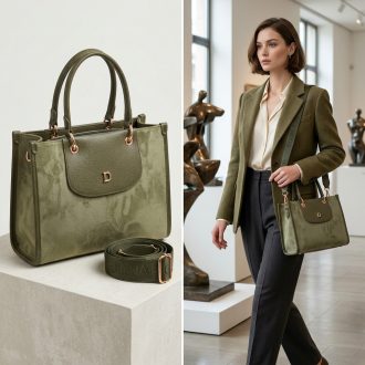   DIANA&CO kézi,- váll,- és oldaltáska elegáns olive green 