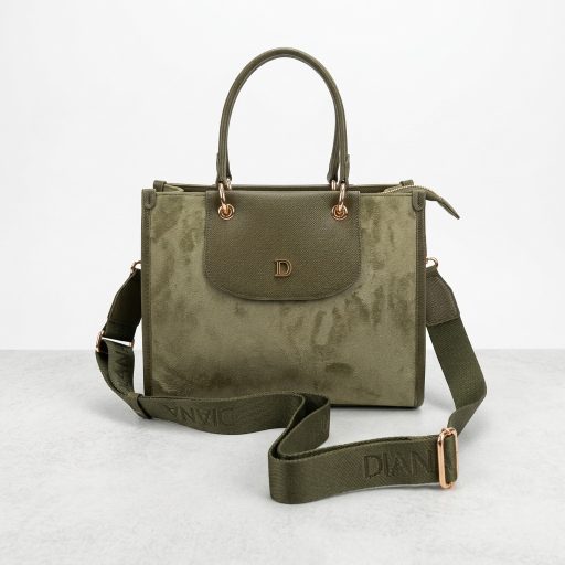 DIANA&CO kézi,- váll,- és oldaltáska elegáns olive green 