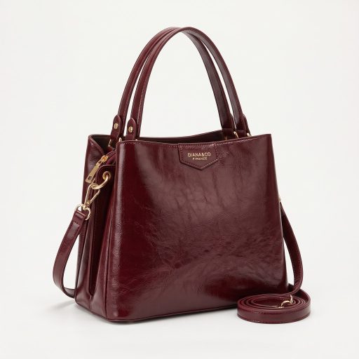 DIANA&CO váll,- és oldaltáska magasfényű bordeaux 
